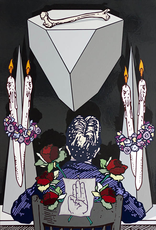 Gabriele Arruzzo, promise (if painting is dead all painters are zombies), 2011, enamel and acrylic on canvas, 120x80cm